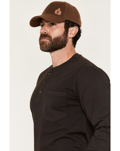 Men's FR Roughneck Solid Long Sleeve Snap Henley Work Shirt | Cody James Clothing
