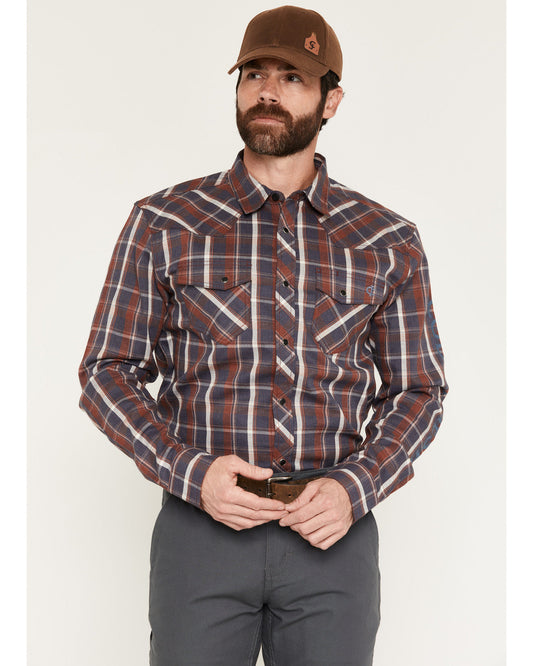 Men's FR McGregor Plaid Print Long Sleeve Snap Work Shirt | Cody James Clothing
