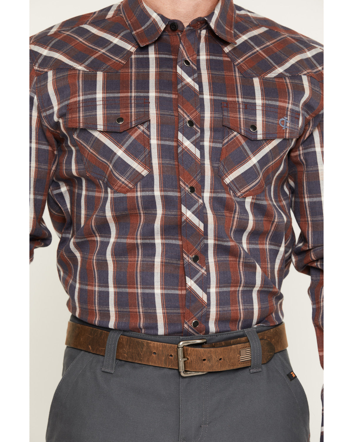 Men's FR McGregor Plaid Print Long Sleeve Snap Work Shirt | Cody James Clothing