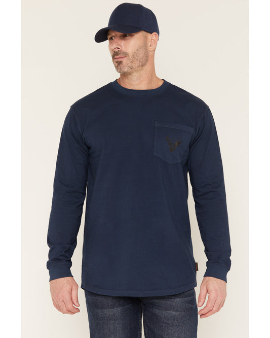 Men's FR Pocket Bull Solid Snap Long Sleeve Work Shirt | Cody James Clothing