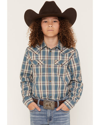 Boys' Niagra Falls Plaid Print Long Sleeve Snap Western Shi | Cody James Clothing|Boys