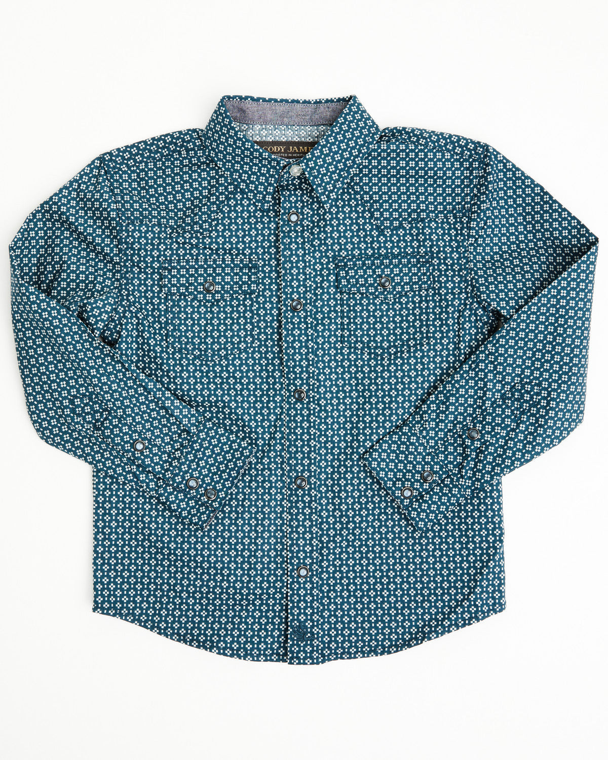 Toddler Boys' Bourbon Geo Print Long Sleeve Pearl Snap West | Cody James Clothing|Boys