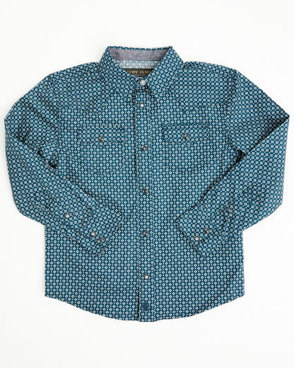 Toddler Boys' Bourbon Geo Print Long Sleeve Pearl Snap West | Cody James Clothing|Boys