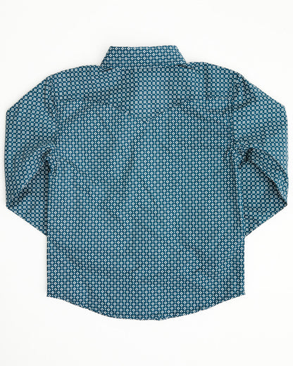 Toddler Boys' Bourbon Geo Print Long Sleeve Pearl Snap West | Cody James Clothing|Boys