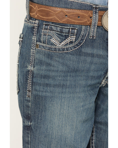 Boys' Grullo Medium Wash Relaxed Bootcut Comfort Stretch De | Cody James Clothing|Boys