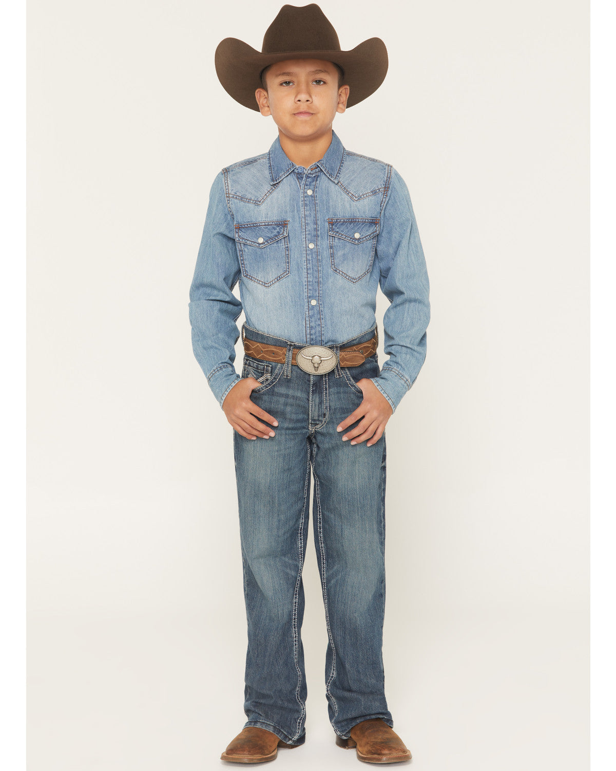 Little Boys' Grullo Medium Wash Relaxed Bootcut Comfort Str | Cody James Clothing|Boys