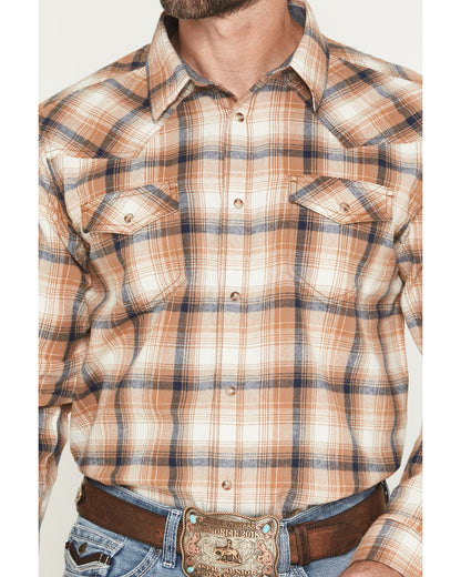Men's Bravo Plaid Print Long Sleeve Snap Flannel Shirt | Cody James Clothing|Sale