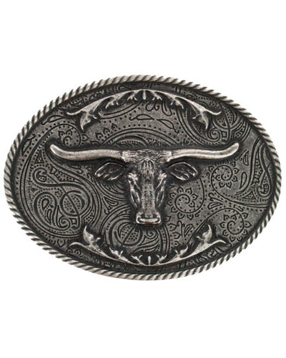 Men's Etched Longhorn Buckle | Cody James Accessories