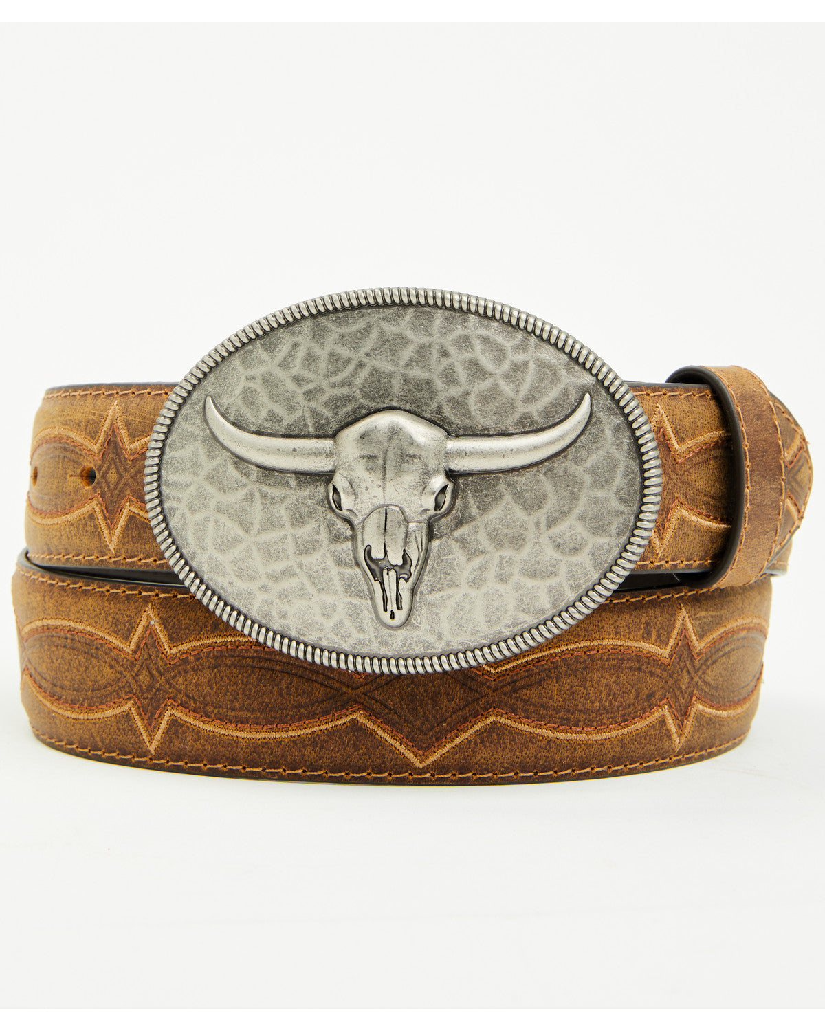 Men's Carson Hammered Longhorn Buckle Belt | Cody James Accessories
