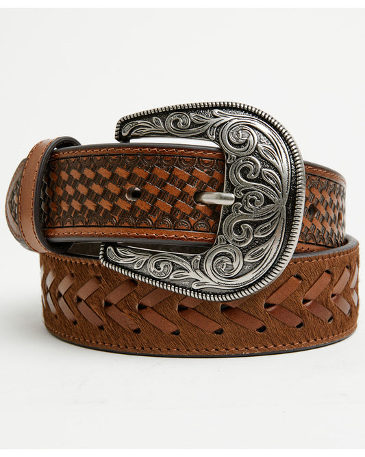 Men's Clyde Hairon Whipstitch Tooled Leather Belt | Cody James Accessories