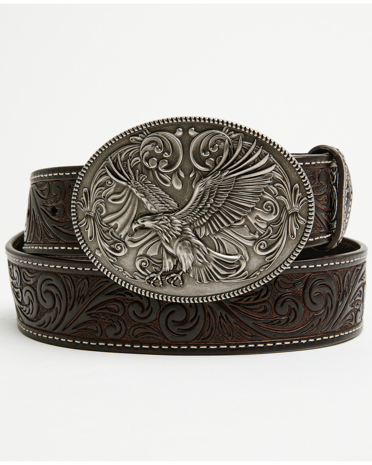 Men's Lander Tooled Leather Buckle Belt | Cody James Accessories