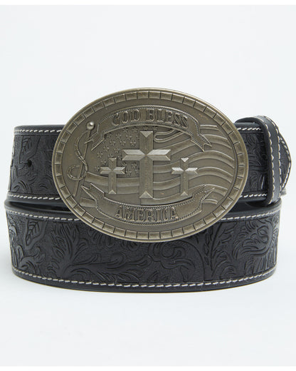 Men's God Bless America Tooled Buckle Belt | Cody James Accessories