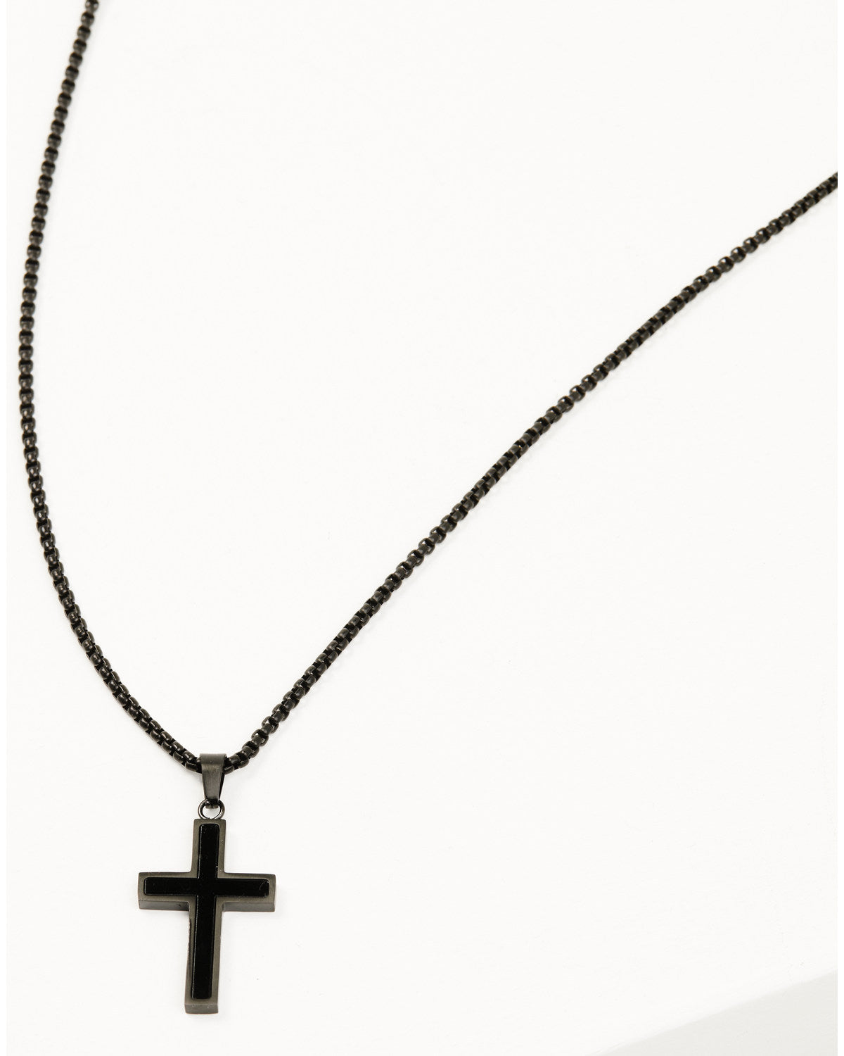 Men's Matte Black Inlay Cross Necklace | Cody James Accessories
