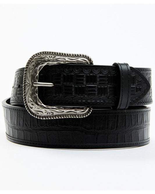 Men's Checkered Billets Alligator Print Leather Belt | Cody James Accessories