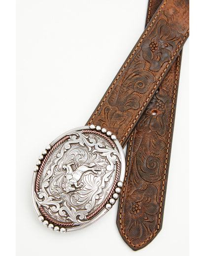 Boys' Bronc Rider Tooled Leather Belt | Cody James Accessories