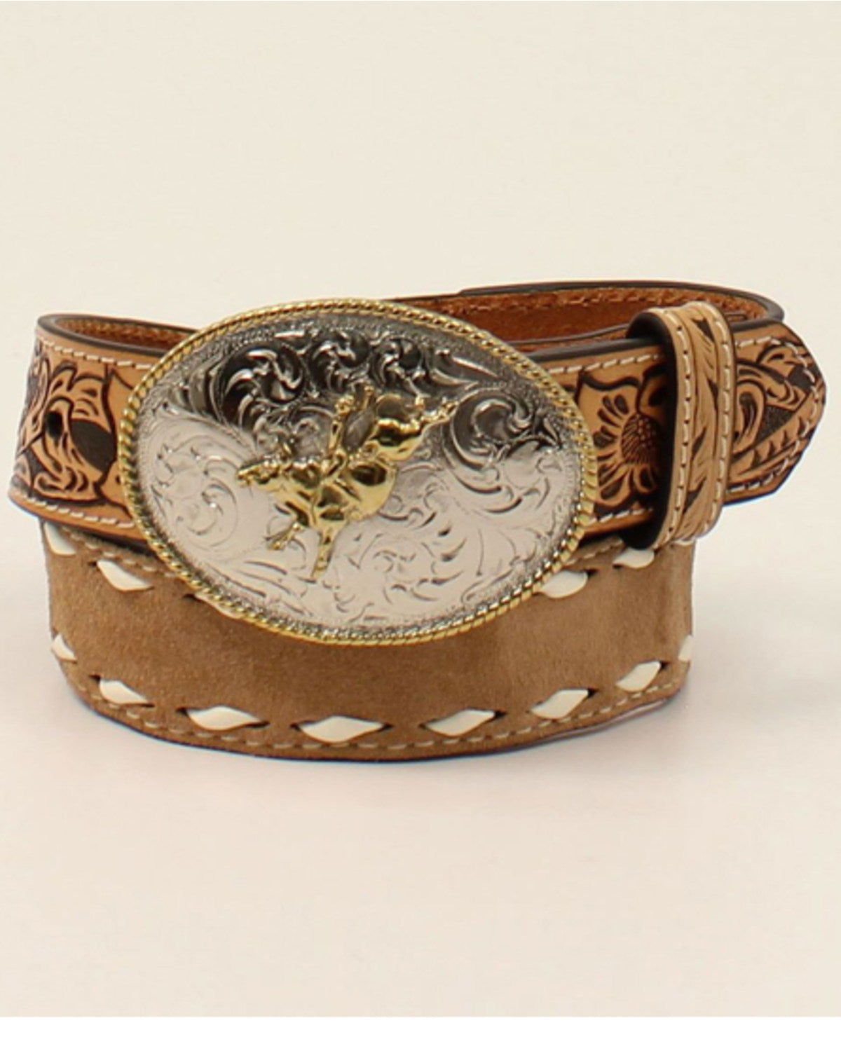 Boys' Tooled Tab Bull Rider Western Belt | Cody James Accessories