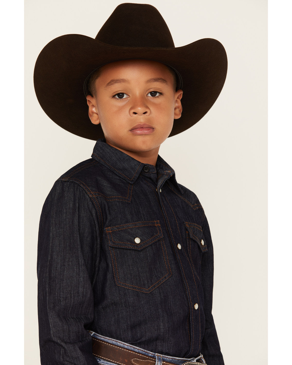Boys' Cave Creek Long Sleeve Pearl Snap Western Denim Shirt | Cody James Boys|Clothing