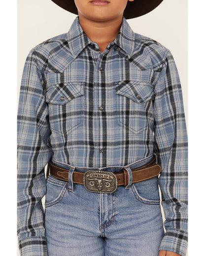 Boys' Plaid Print Long Sleeve Snap Western Flannel Shirt | Cody James Boys|Sale|Clothing