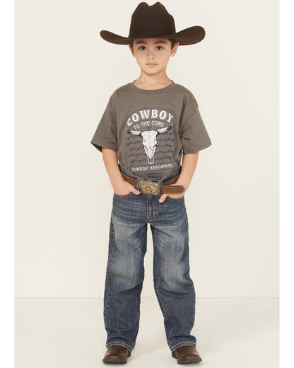 Little Boys' Wolfstooth Medium Wash Relaxed Bootcut Stretch | Cody James Boys|Clothing
