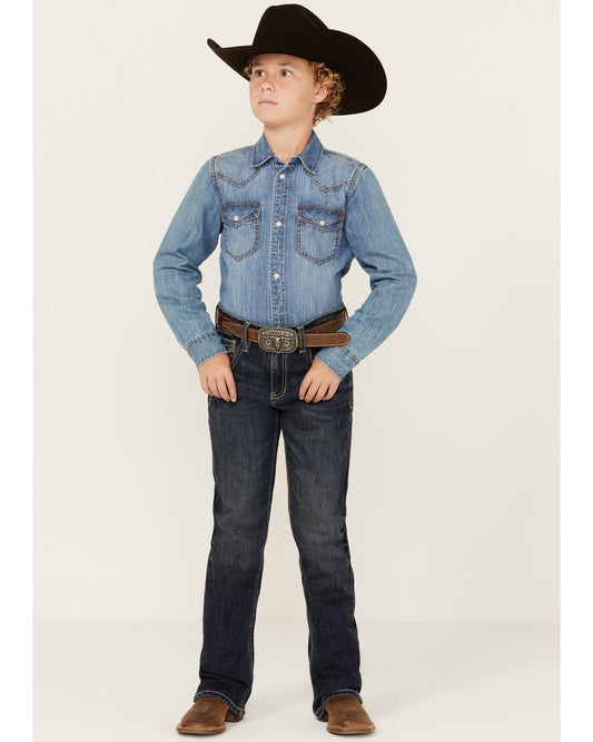 Boys' Dark Wash Moonlight Slim Stretch Bootcut Jeans | Cody James Boys|Clothing