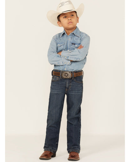 Boys' Saguaro Dark Wash Mid Rise Stretch Slim Bootcut Jeans | Cody James Boys|Clothing