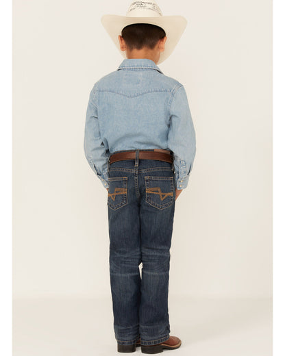 Little Boys' Saguaro Dark Wash Mid Rise Stretch Slim Bootcu | Cody James Boys|Clothing