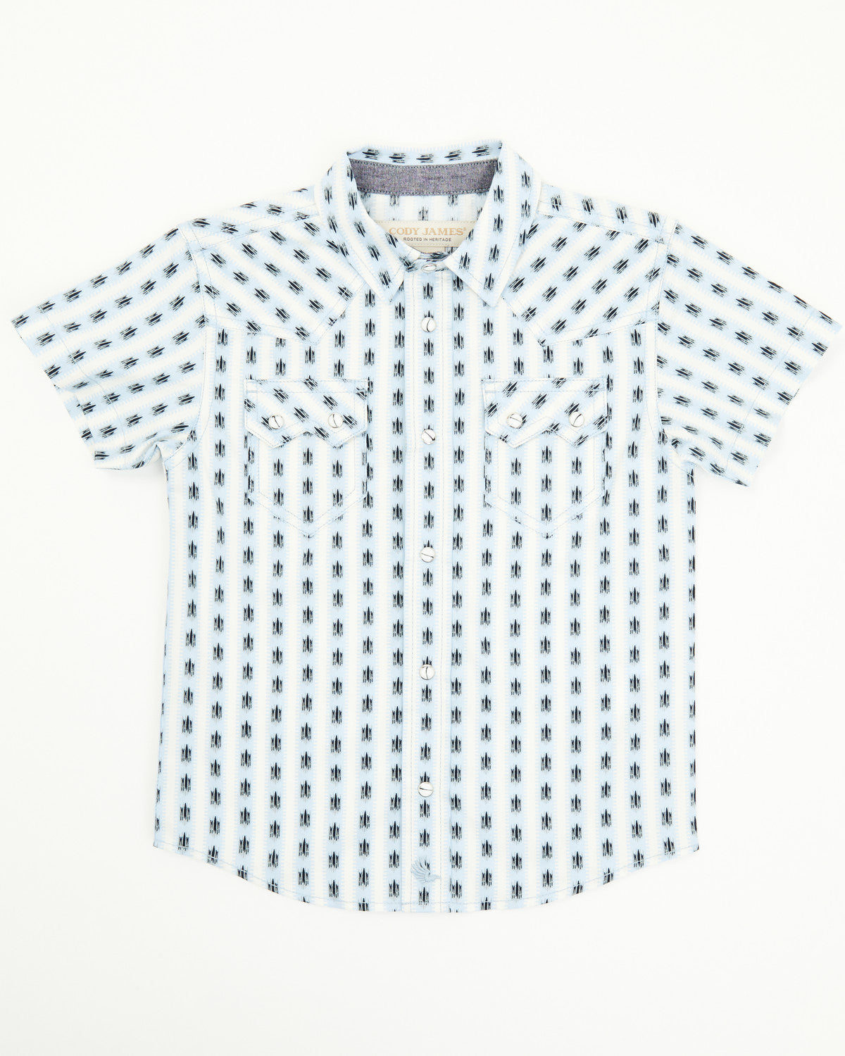 Toddler Boys' Outlaw Pass Striped Print Short Sleeve Snap W | Cody James Boys|Clothing