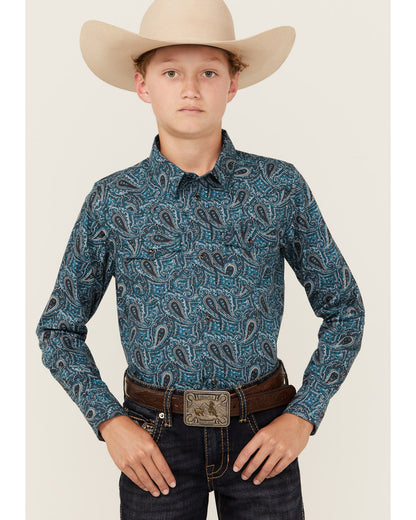 Boys' Lasso Paisley Print Long Sleeve Snap Western Shirt | Cody James Boys|Sale|Clothing