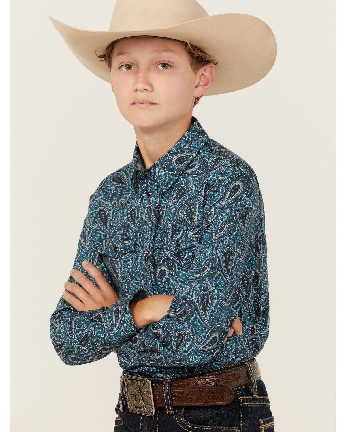 Boys' Lasso Paisley Print Long Sleeve Snap Western Shirt | Cody James Boys|Sale|Clothing