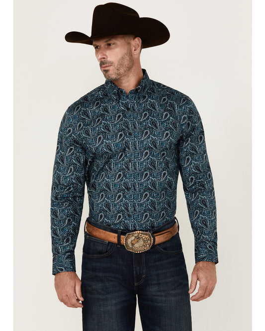 Men's Lasso Paisley Print Long Sleeve Button-Down Stretch W | Cody James Boys|Clothing|Sale