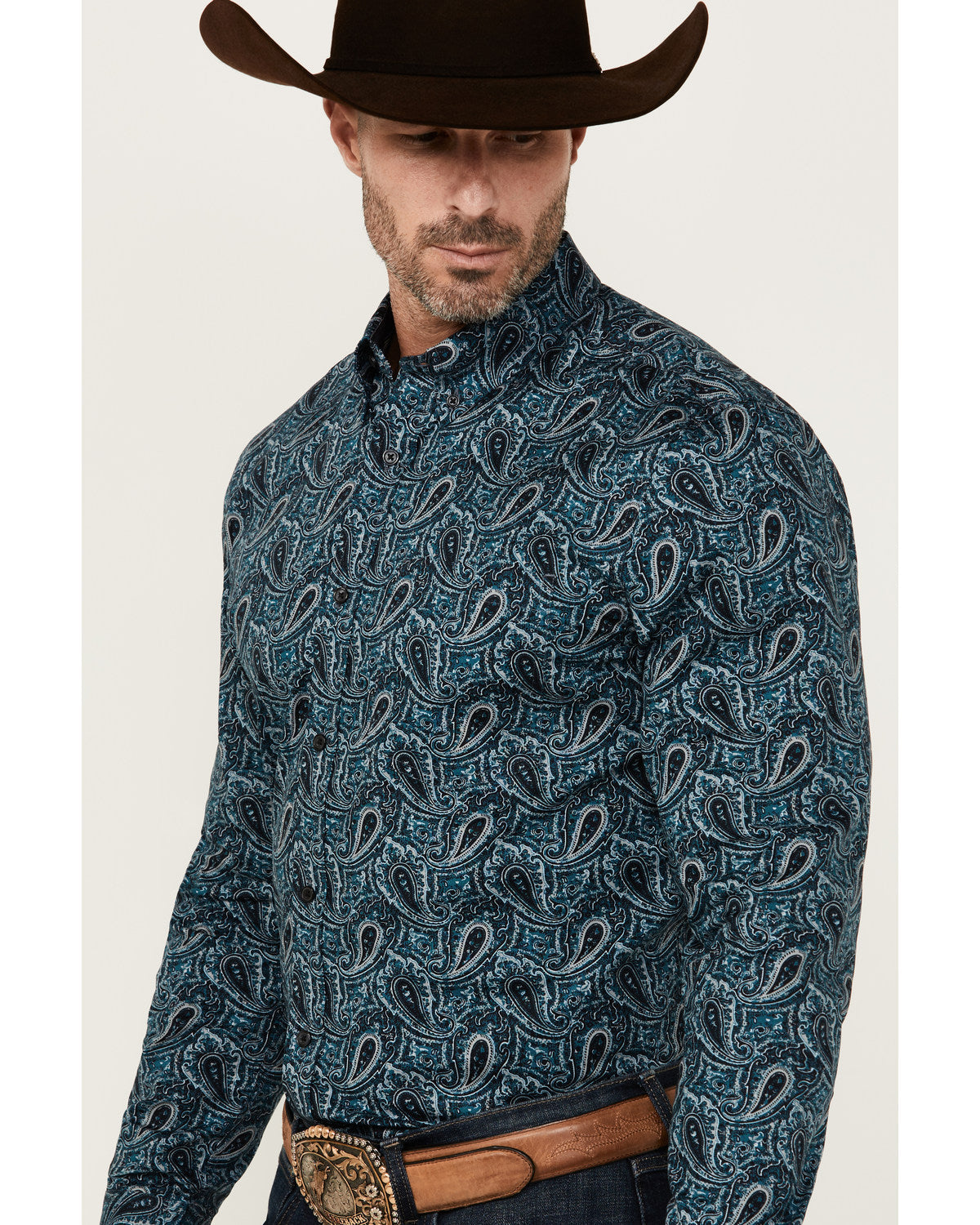 Men's Lasso Paisley Print Long Sleeve Button-Down Stretch W | Cody James Boys|Clothing|Sale