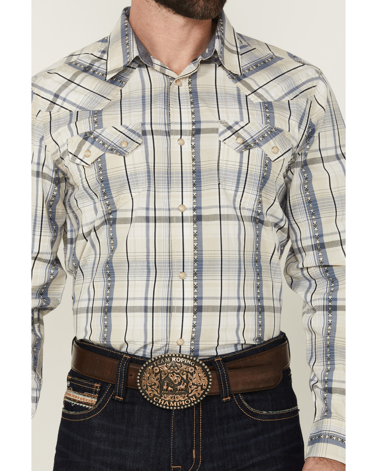 Men's Western Wind Plaid Print Long Sleeve Snap Western Shi | Cody James Boys|Clothing