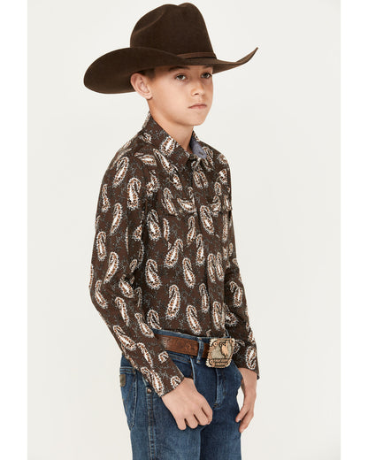 Boys' Flea Market Paisley Print Long Sleeve Snap Western Sh | Cody James Boys|Sale|Clothing
