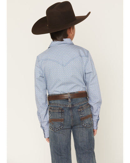 Boys' Coastal Cowboy Geo Print Long Sleeve Snap Western Shi | Cody James Boys|Sale|Clothing