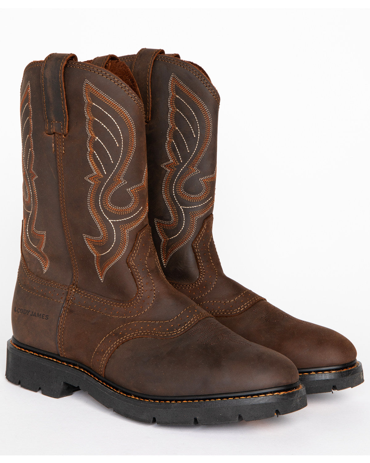 Men's Mustang Western Pull-On Work Boots - Soft Toe | Cody James Sale