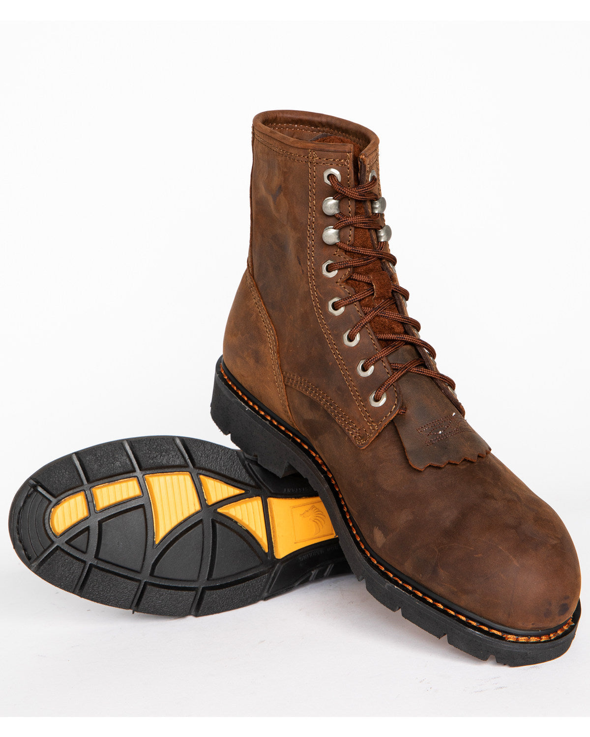 Men's 8" Mustang Lace-Up Kiltie Waterproof Work Boots - Com | Cody James Sale