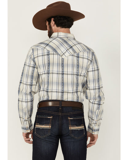 Men's Western Wind Plaid Print Long Sleeve Snap Western Shi | Cody James Clothing