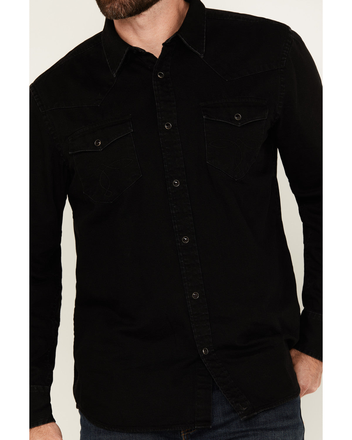 Men's Solid Long Sleeve Snap Denim Western Shirt - Tall | Cody James Clothing