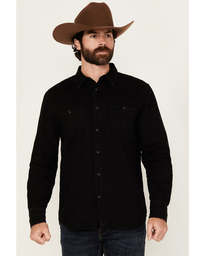 Men's Solid Long Sleeve Snap Denim Western Shirt | Cody James Clothing