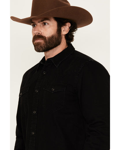 Men's Solid Long Sleeve Snap Denim Western Shirt | Cody James Clothing