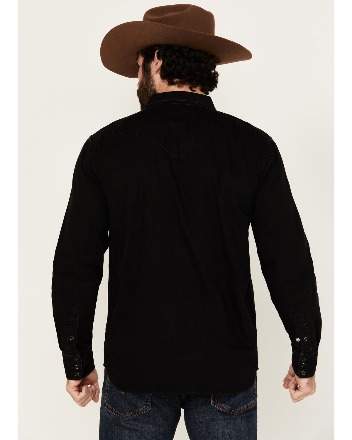 Men's Solid Long Sleeve Snap Denim Western Shirt | Cody James Clothing