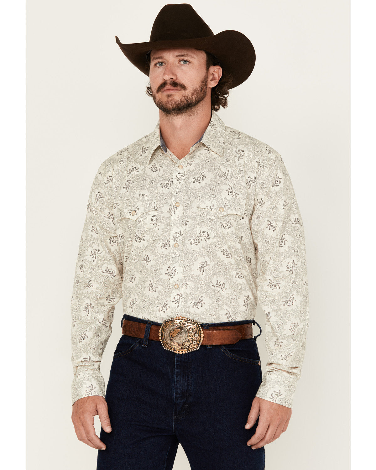 Men's Treven Floral Print Long Sleeve Snap Western Shirt | Cody James Clothing