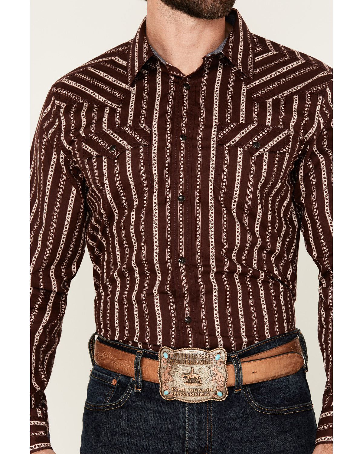 Men's Hansen Vertical Striped Wallpaper Print Long Sleeve S | Cody James Clothing