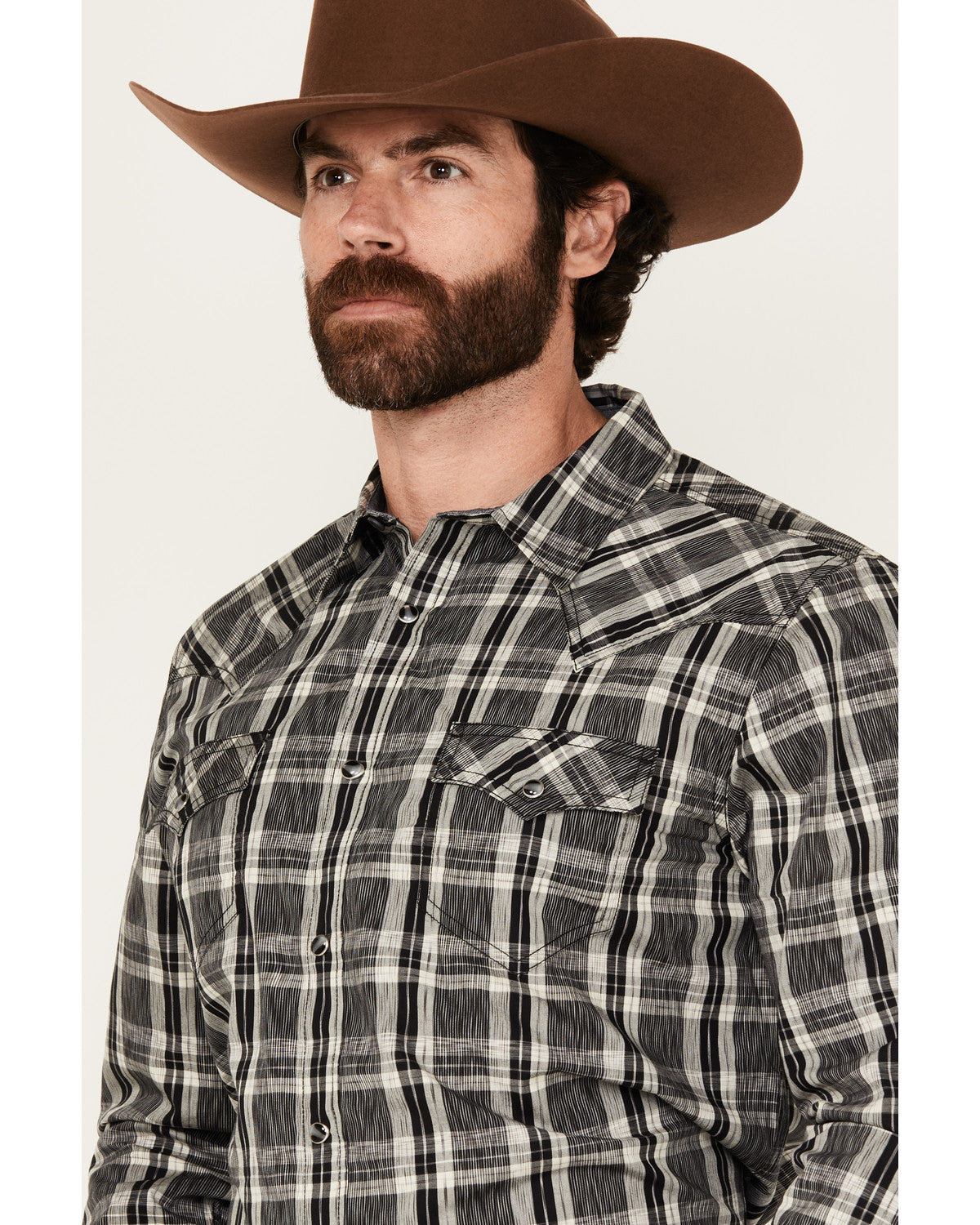 Men's Denton Plaid Print Long Sleeve Snap Western Shirt | Cody James Clothing|Sale