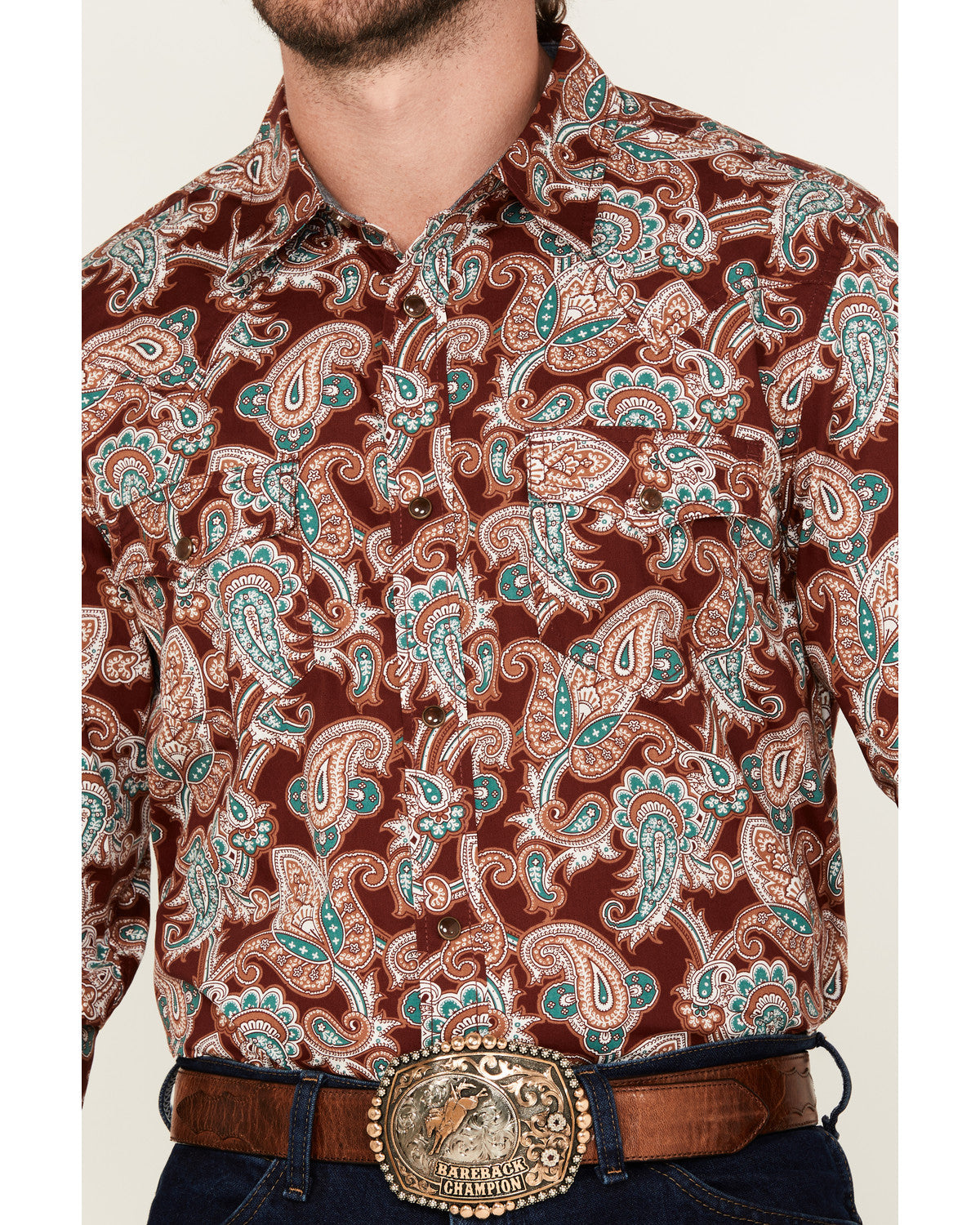 Men's Noah Paisley Print Long Sleeve Snap Western Shirt | Cody James Clothing|Sale