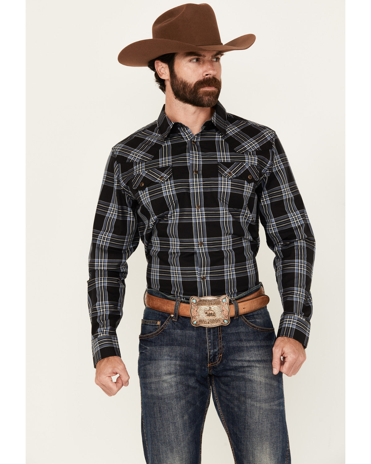 Men's Irving Plaid Print Long Sleeve Snap Western Shirt - B | Cody James Clothing|Sale