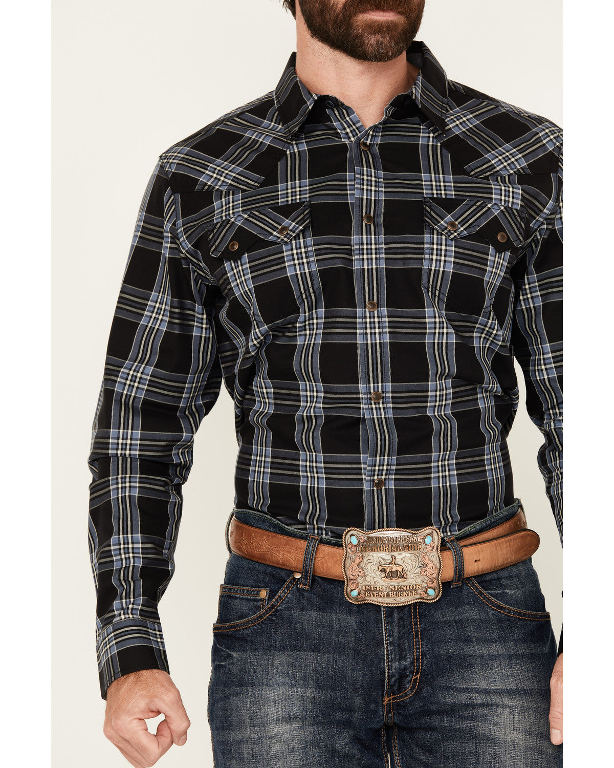 Men's Irving Plaid Print Long Sleeve Snap Western Shirt | Cody James Clothing|Sale