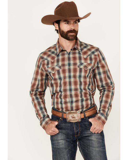Men's Ricardo Plaid Print Long Sleeve Snap Western Shirt - | Cody James Clothing|Sale