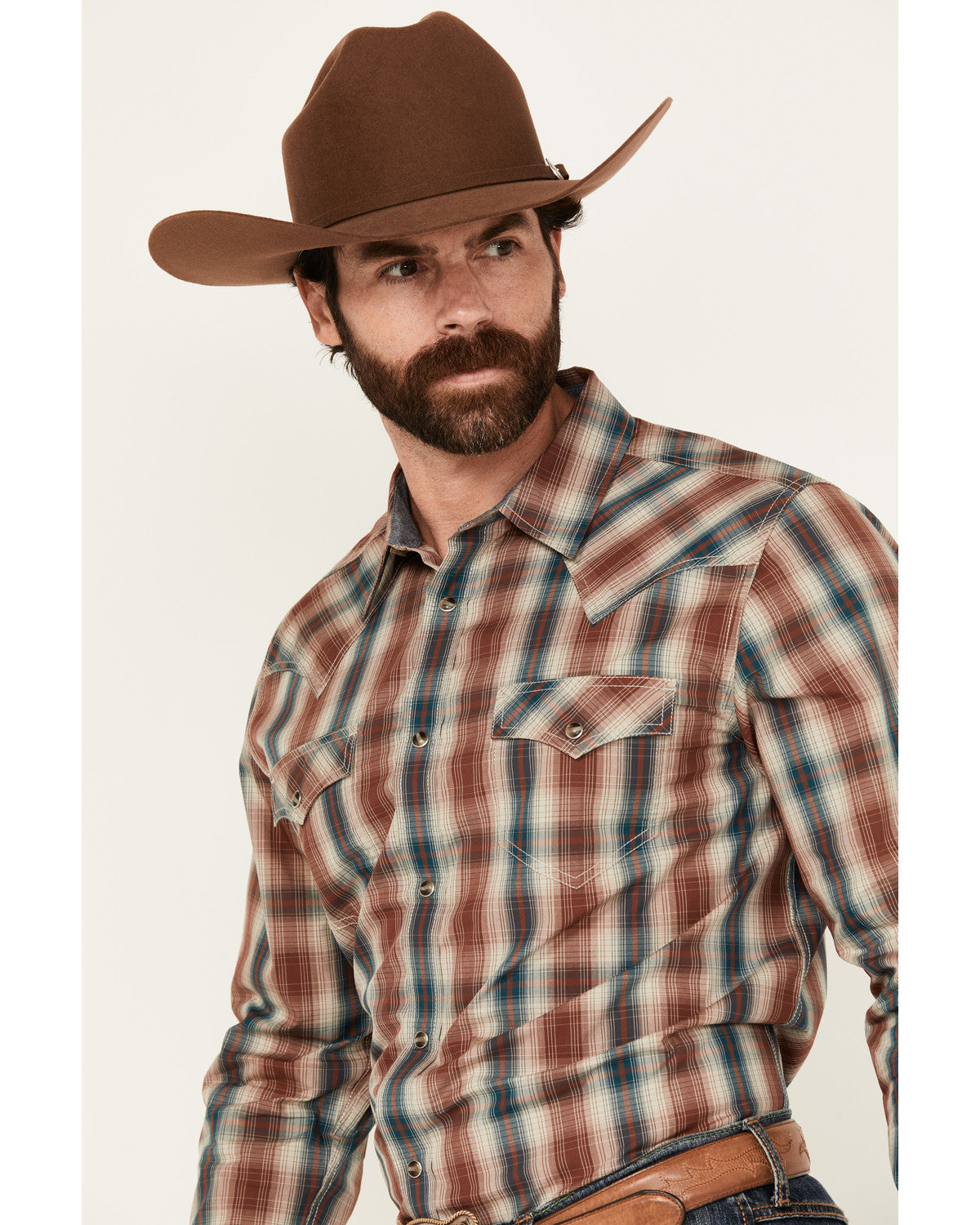 Men's Ricardo Plaid Print Long Sleeve Snap Western Shirt - | Cody James Clothing|Sale