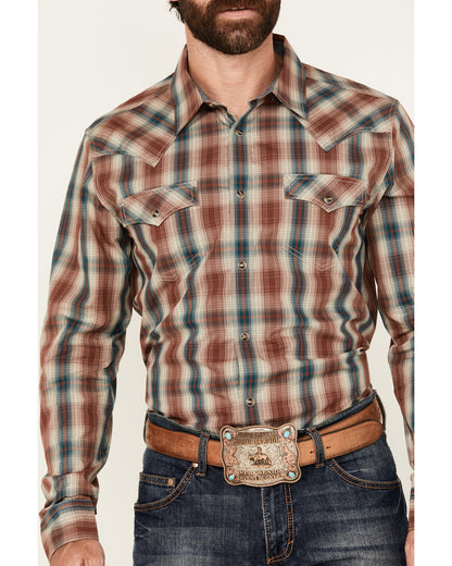 Men's Ricardo Plaid Print Long Sleeve Snap Western Shirt - | Cody James Clothing|Sale